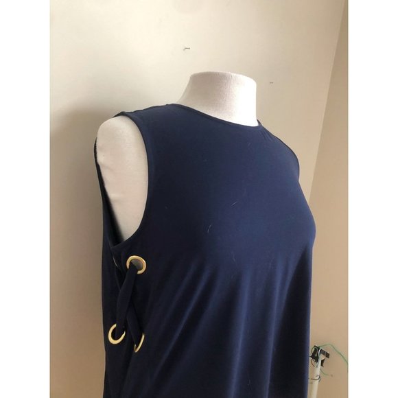 Michael Kors L Blue Grommet Short Top NWT - Picture 4 of 6